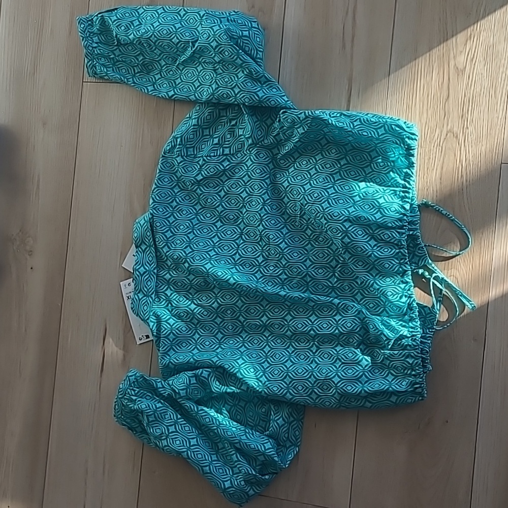 Zara Turquoise Patterned Top XL - Picture 4 of 5